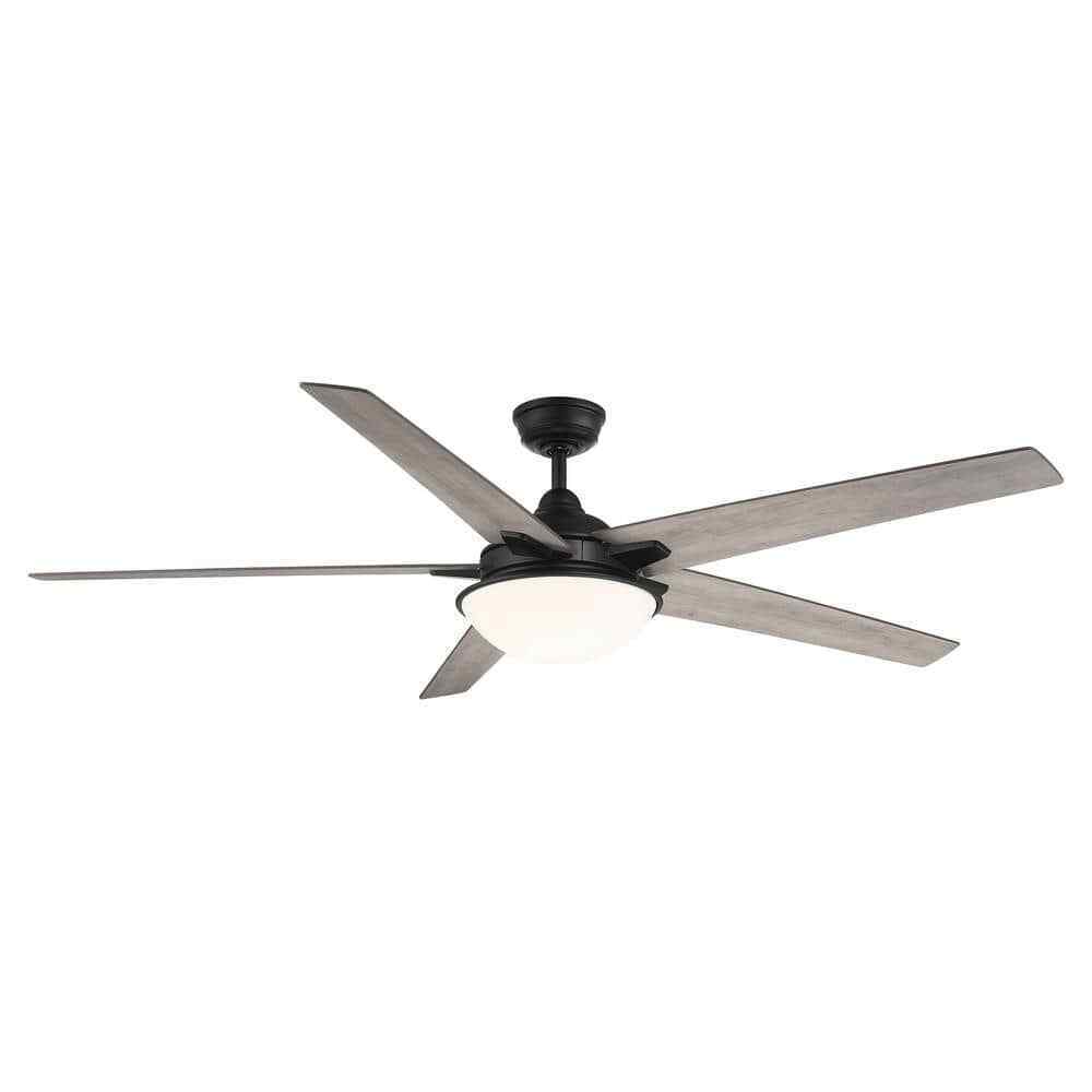 Hampton Bay Belvoy 70 in. Matte Black DC Motor Ceiling Fan with Light and Remote