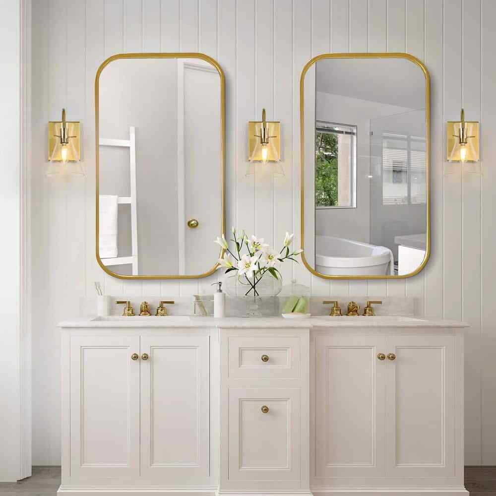 Uolfin Modern Funnel 1-Light Gold Bathroom Vanity Light Dome Wall Mount Sconce