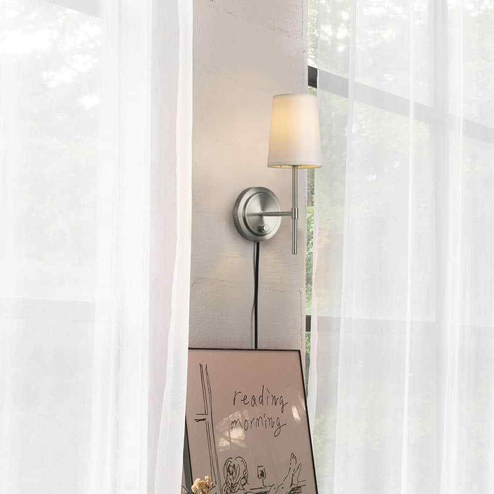 Hampton Bay Ridgeway 1-Light Brushed Nickel Wall Sconce