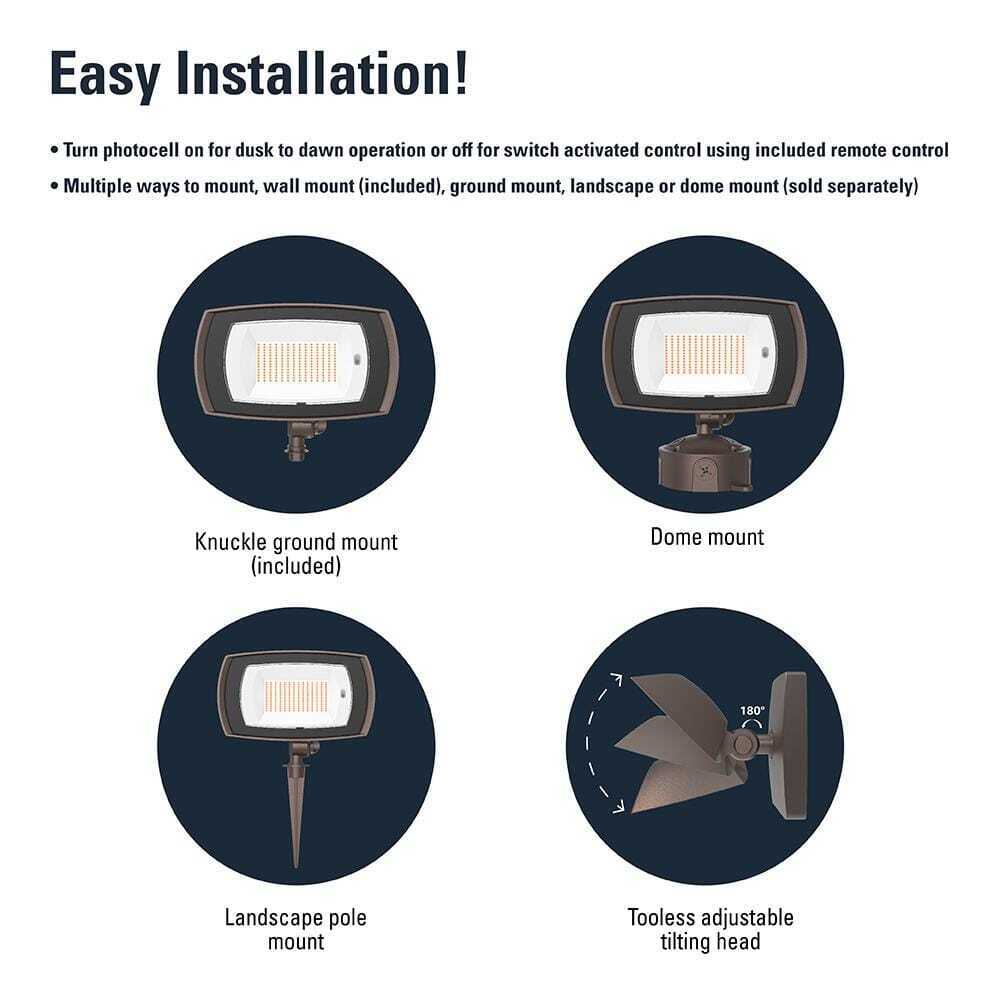 HALO ARFL 45-Watt Bronze Outdoor Integrated LED Residential Floodlight