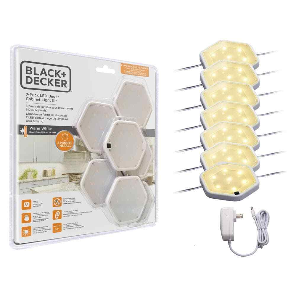 BLACK+DECKER LED Warm White Puck Light Kit 7-Pack LEDUC-PUCK-7WK