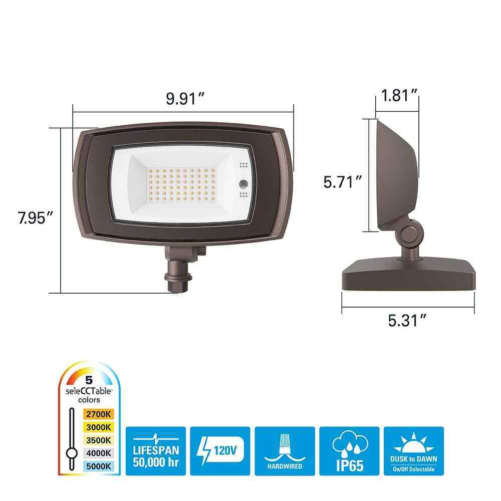 HALO ARFL 45-Watt Bronze Outdoor Integrated LED Residential Floodlight