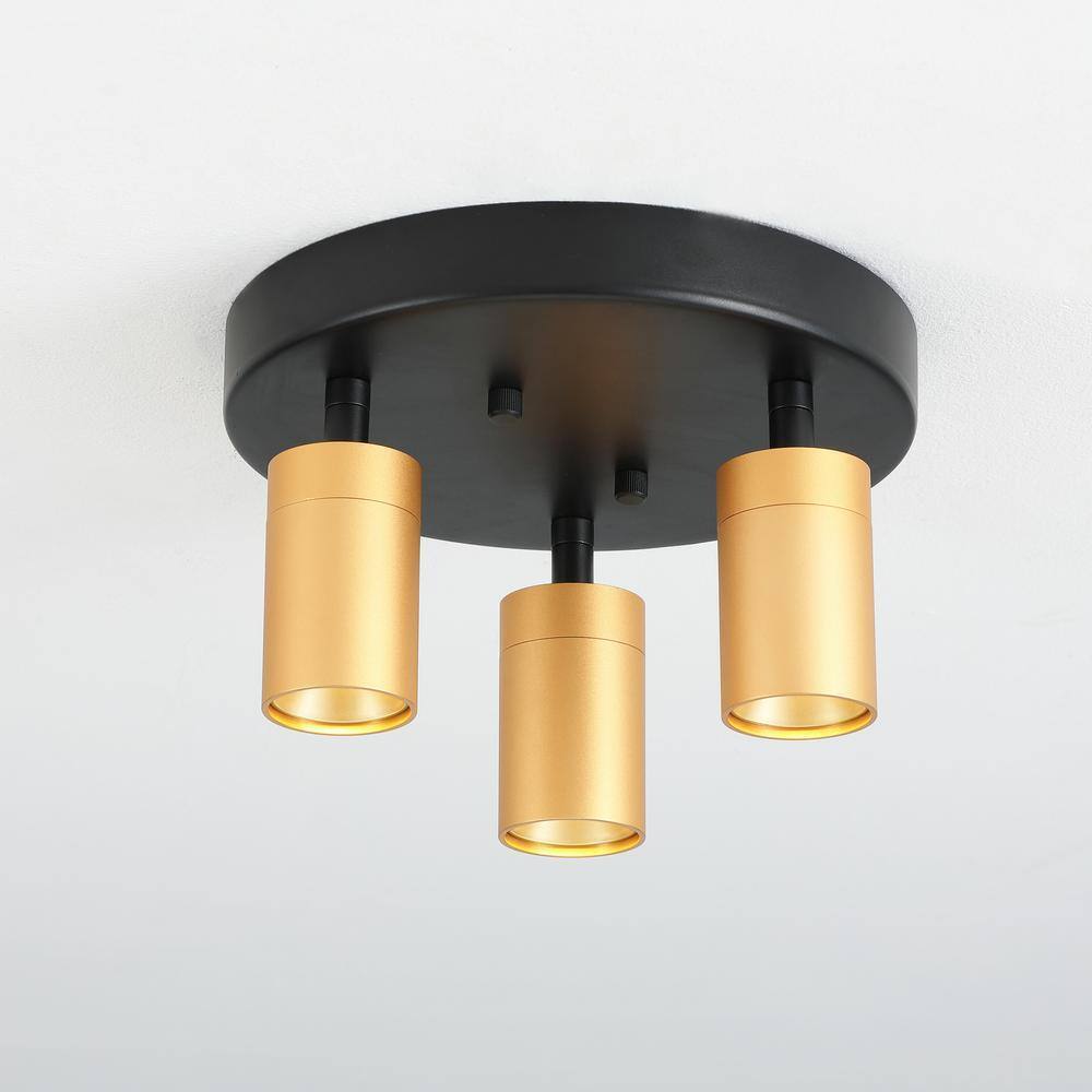 Vidalite Shura 9.8 in. 21-Watt 3-Bulb Gold Modern Integrated LED Flush Mount