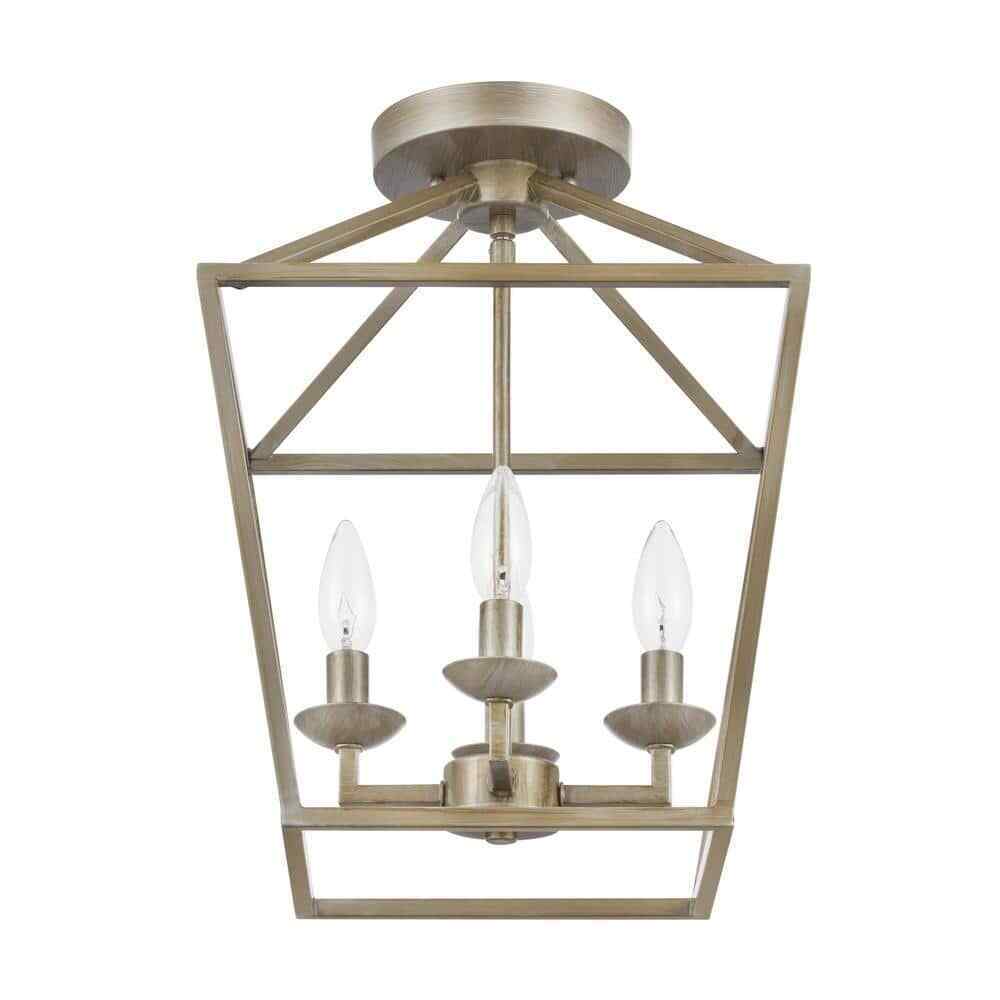 Home Decorators Weyburn 16.5 4-Light Antique Silver Leaf Ceiling Light Fixture