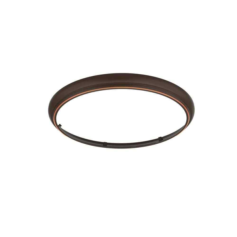 Commercial Electric 12" Light Brushed Nickel and Oil-Rubbed Bronze Flush Mount
