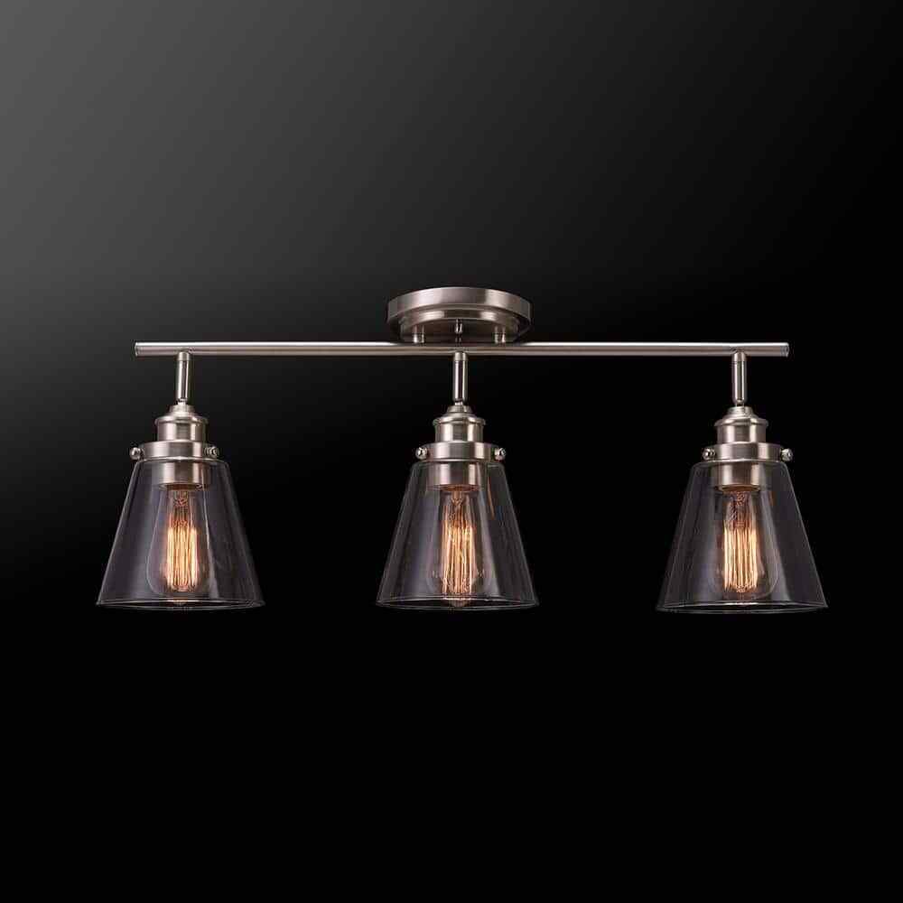Globe Electric Jackson 2 ft. 3-Light Brushed Nickel Fixed Track Lighting Kit