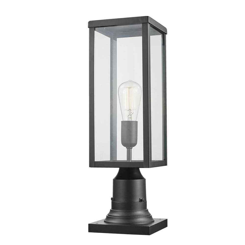 Globe Electric Bowery 1-Light Matte Black Outdoor Lamp Post Light Fixturee