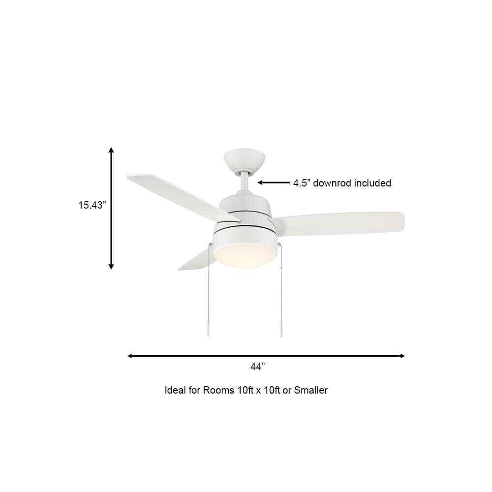 Hampton Bay Caprice 44 in. Integrated LED Indoor Matte White Ceiling Fan