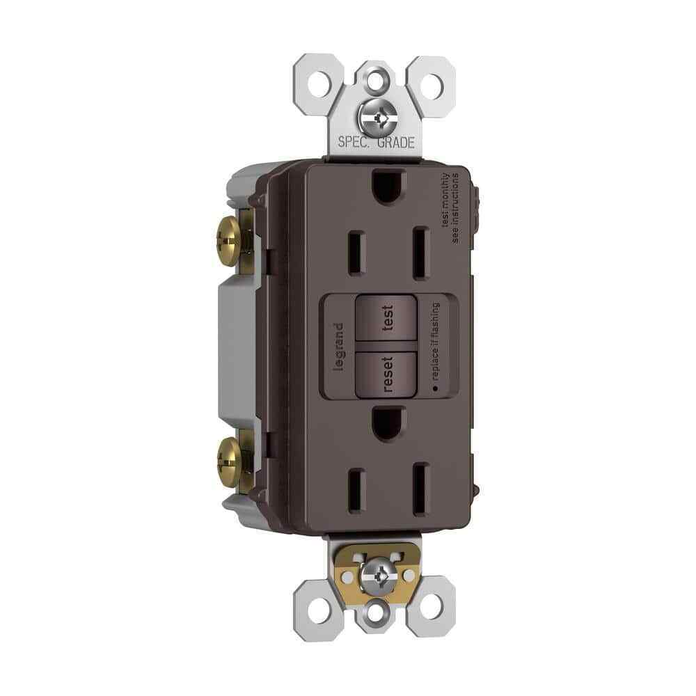 Legrand radiant 15 Amp 125-Volt Tamper Resistant GFCI Duplex Outlet Bronze