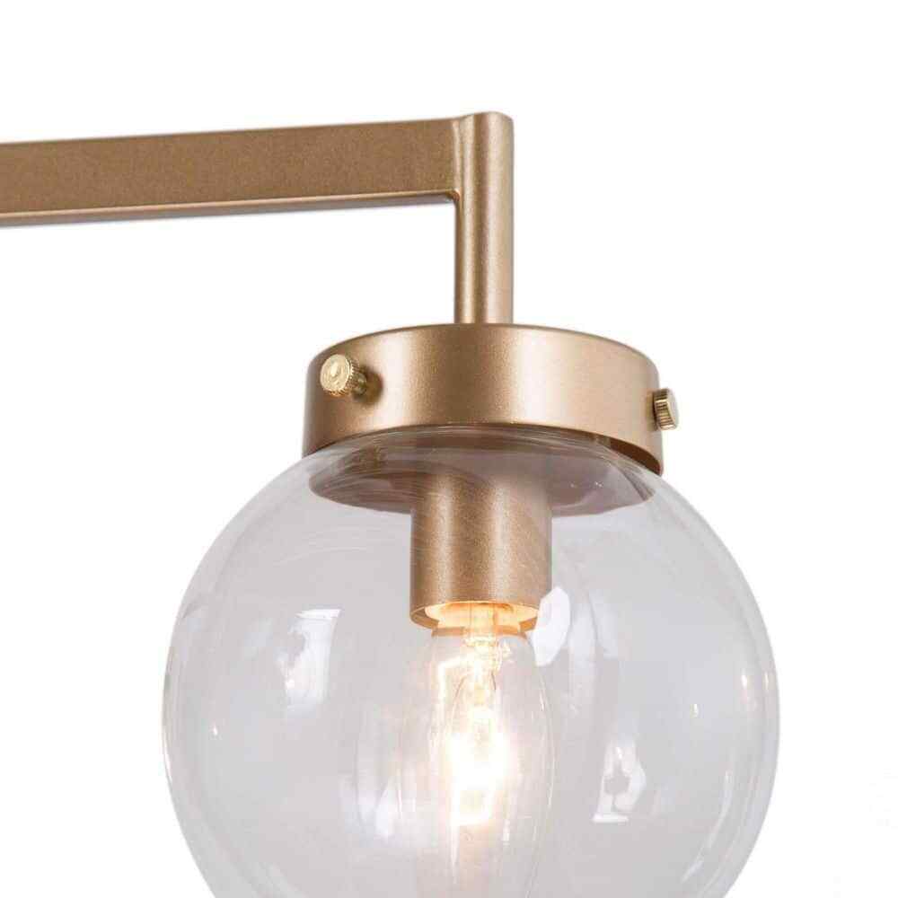 Uolfin Modern Gold Sputnik 4-Light Farmhouse Linear Globe Dining Room Chandelier