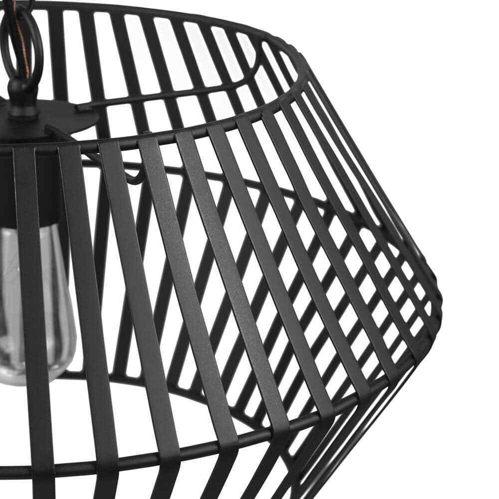 Globe Electric Juliet 1-Light Matte Black Chandelier with Caged Metal Shade