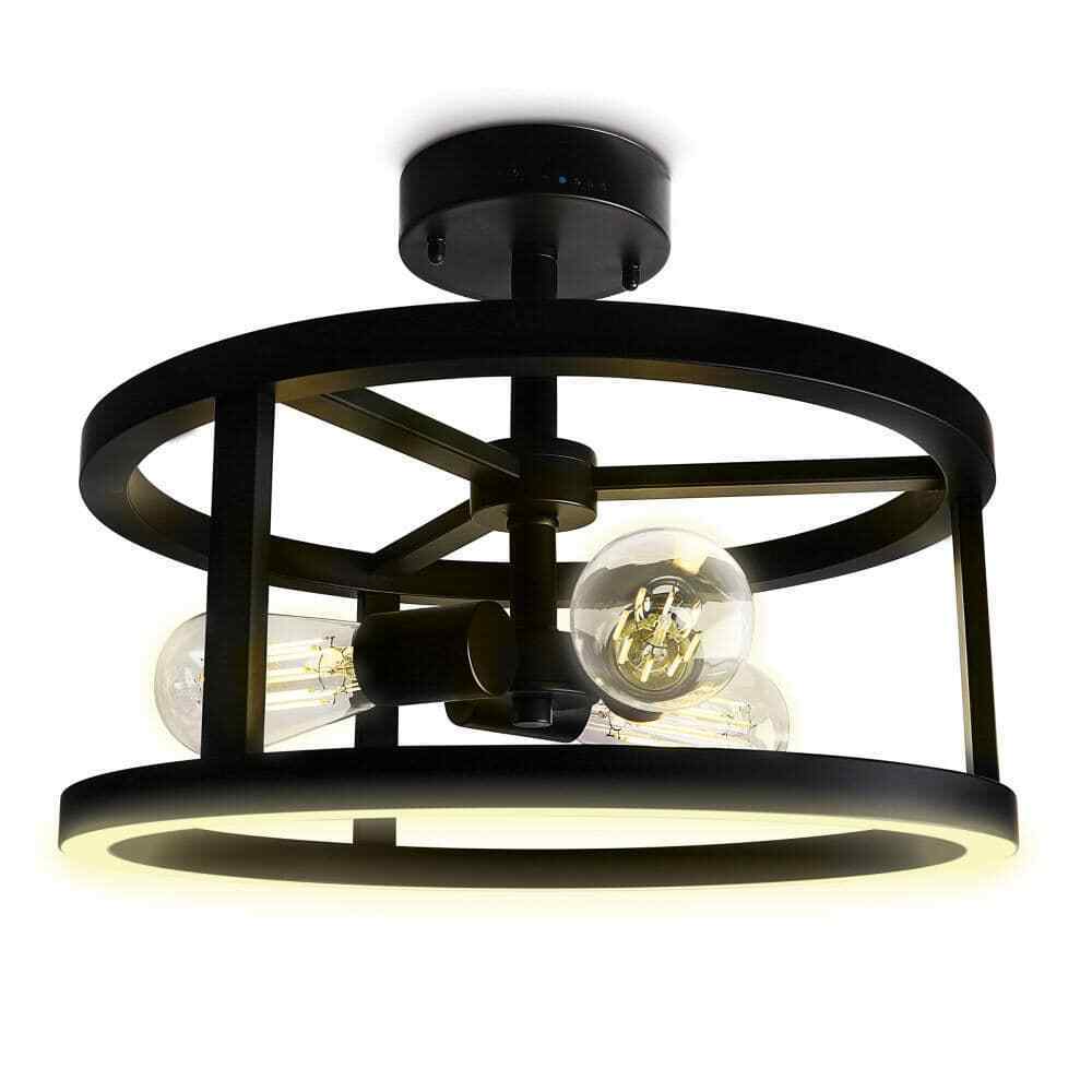 Feit Electric Katalyst 15 in. 3-Light Matte Black Color Selectable CCT LED