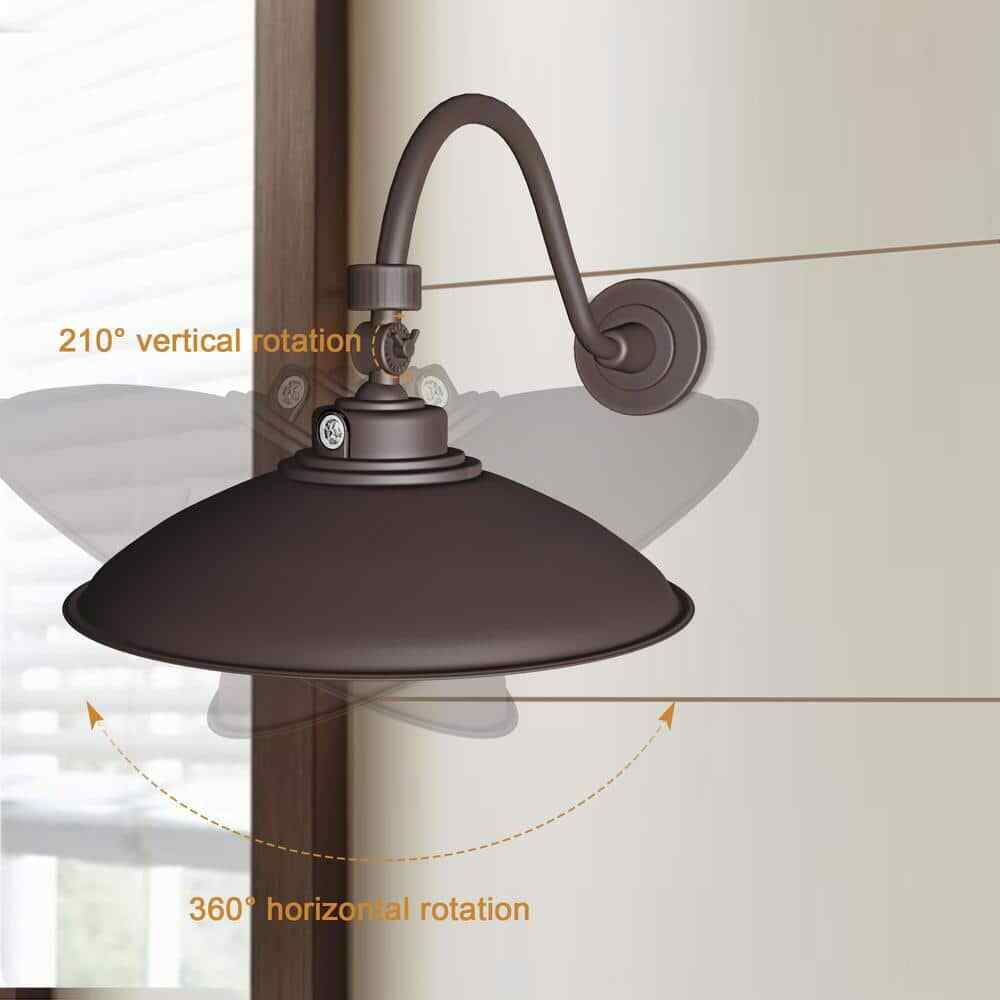 Cedar Hill 250-Watt LED Dusk to Dawn Area Light 5000K Gooseneck Wall Sconce