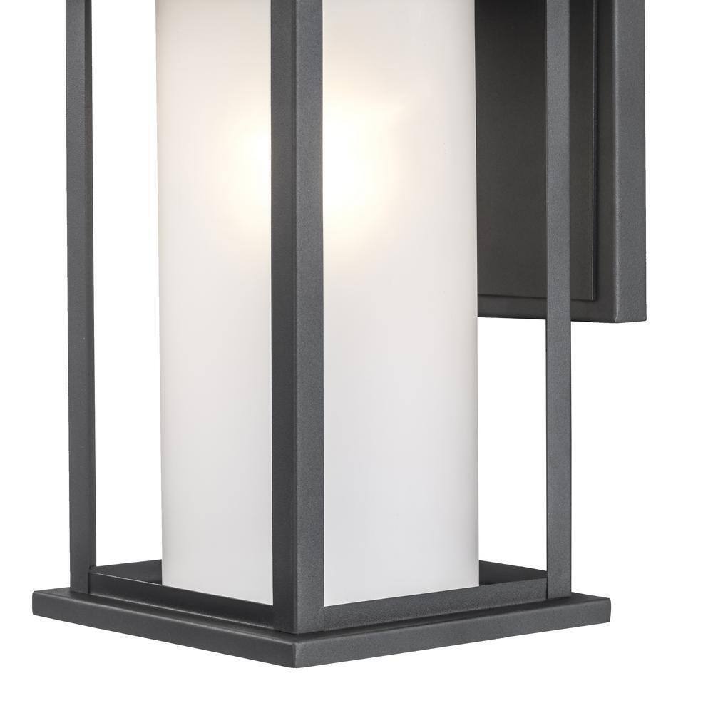 Bel Air Lighting Shaakar 1-Light Black Outdoor Wall Light Sconce Lantern