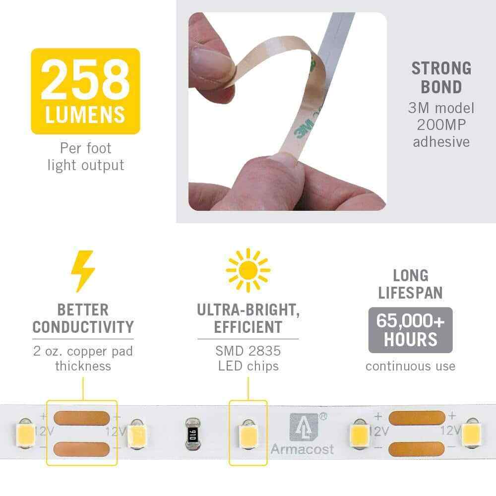 Armacost Lighting RibbonFlex Pro 16.4 ft. 12V Tape Strip Light 60 LEDs/m