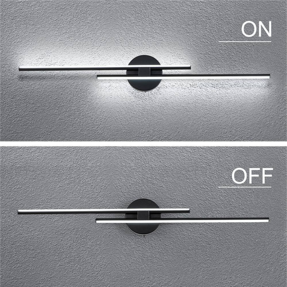 EDISLIVE Bourget Modern Black LED Bath Vanity Light Bar Wall Sconce