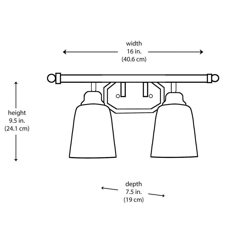 Bel Air Lighting Ashlea 2-Light Brushed Nickel Bathroom Vanity Light Fixture