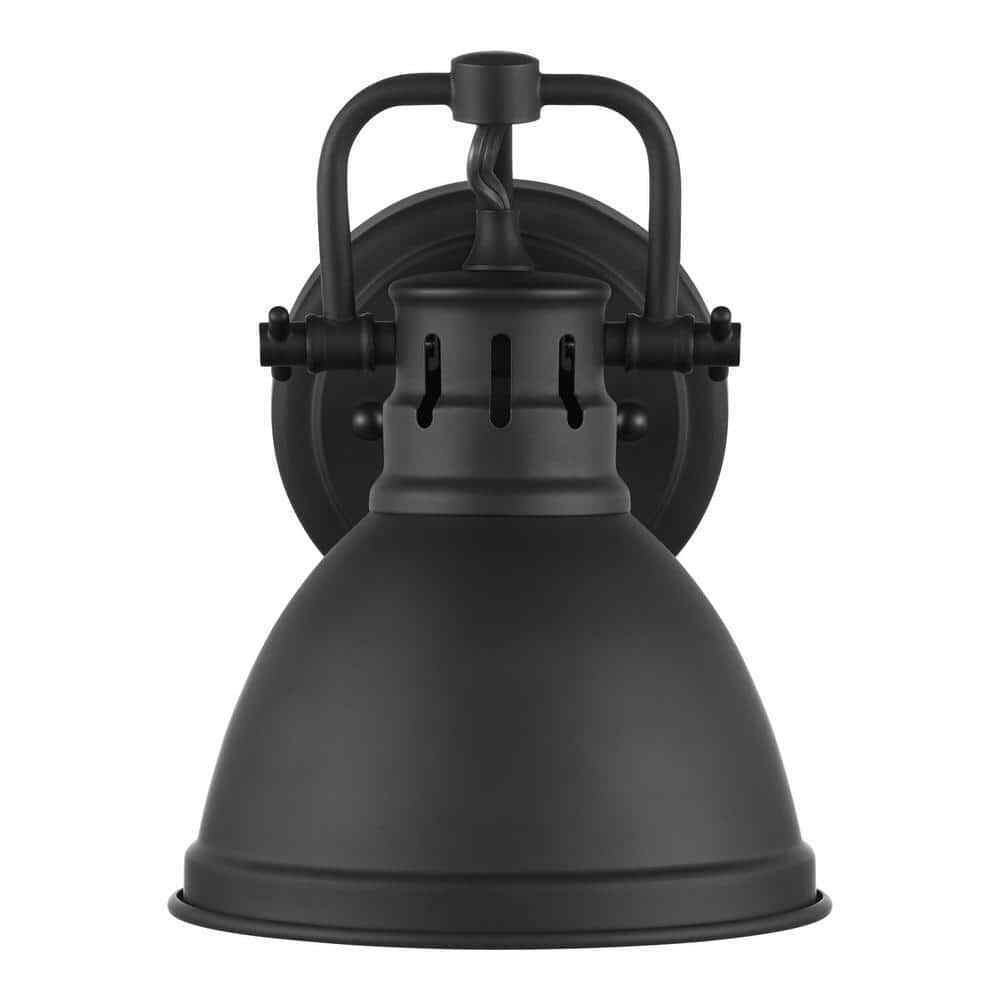 Hampton Bay Coalville Matte Black Indoor Farmhouse Wall Sconce Light Fixture