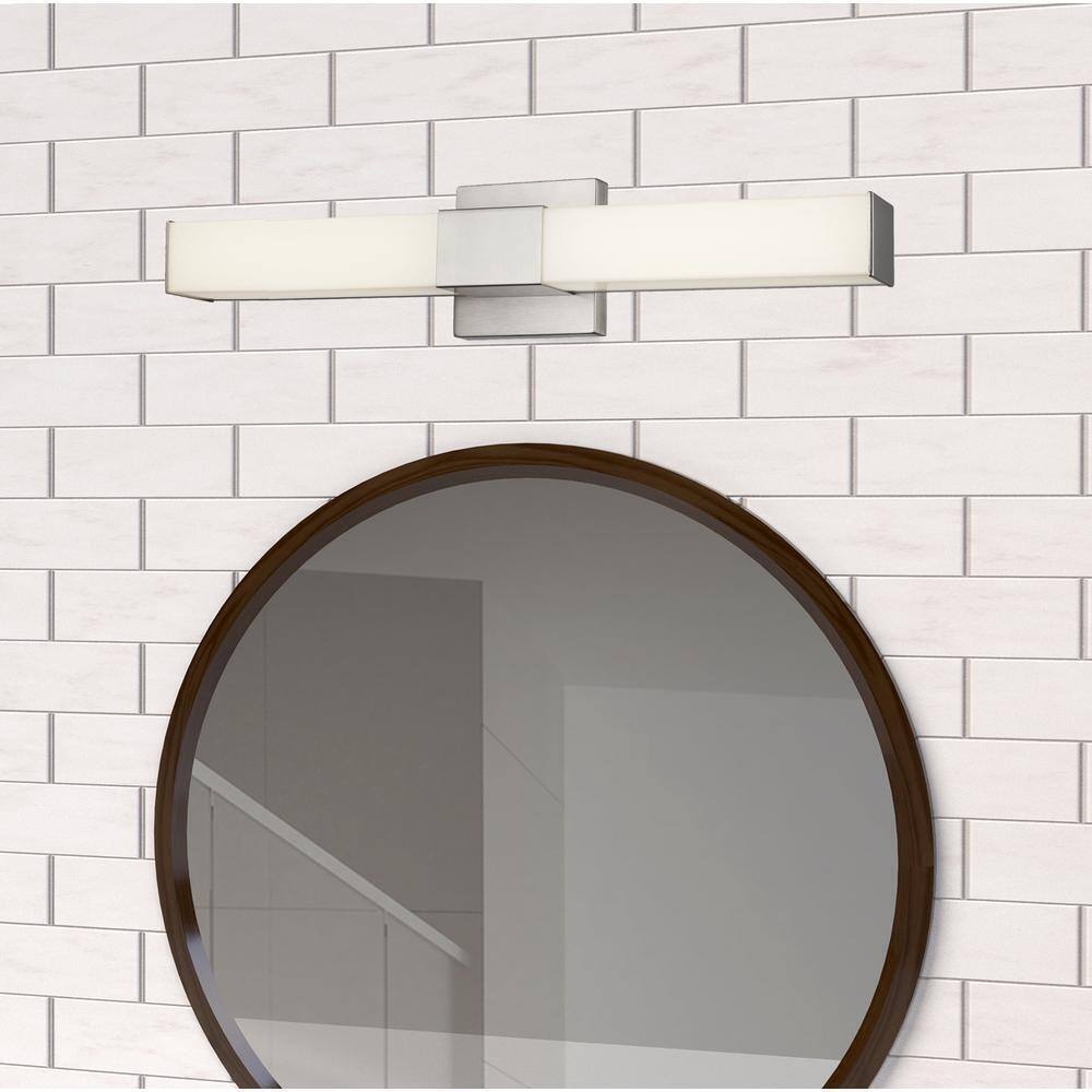 Bel Air Lighting Saavy 2-Light Brushed Nickel Integrated LED Vanity Light Bar