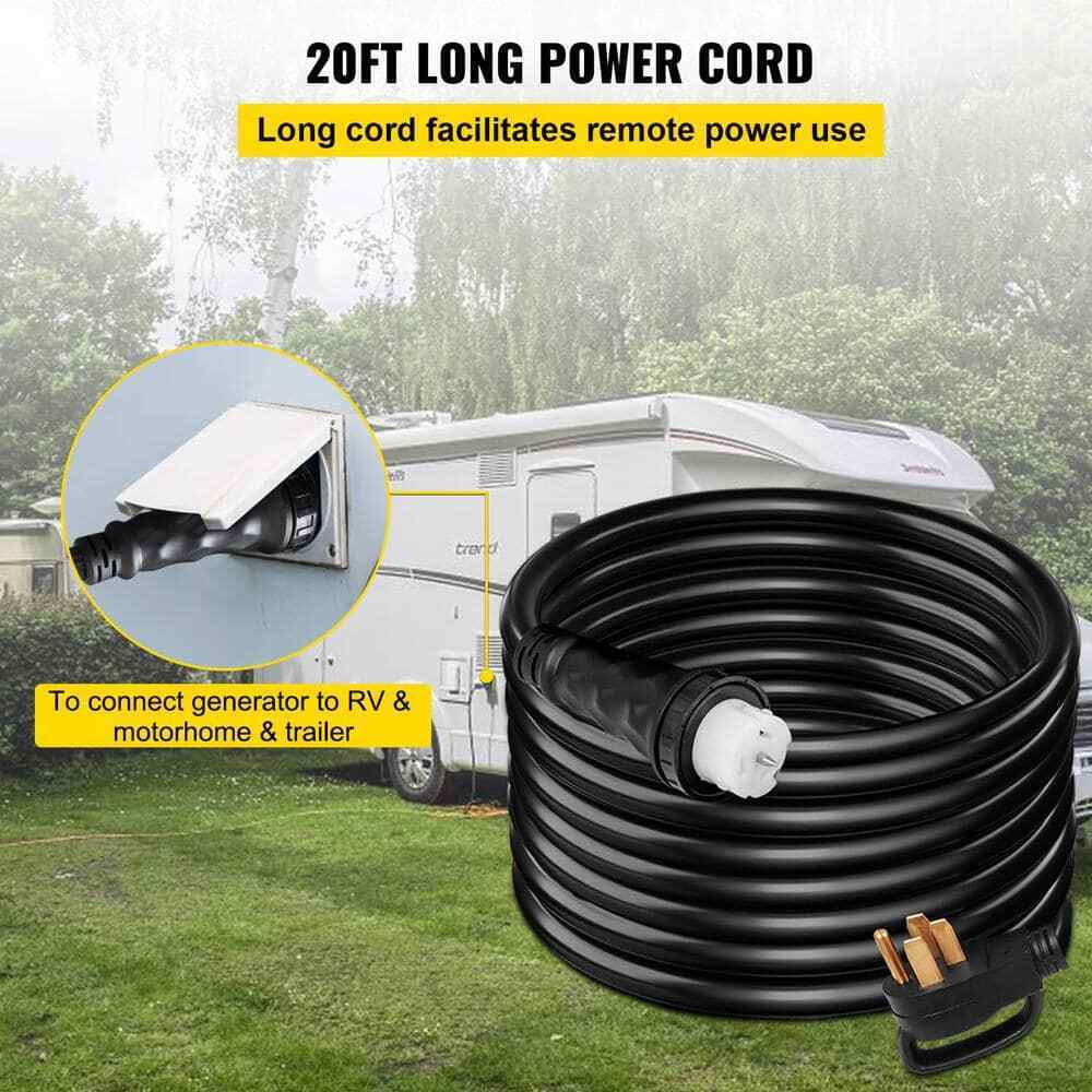 VEVOR 10 ft. Generator Extension Power Cord 250-Volt 50 Amp Twist Lock