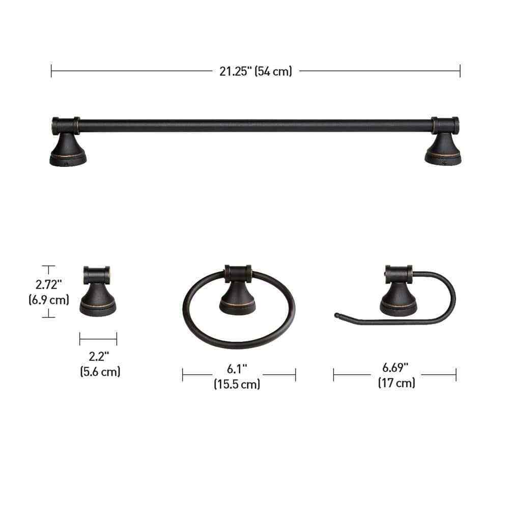 Globe Electric Parker 3-Light Oil Rubbed Bronze 5-Piece Bath Light Set