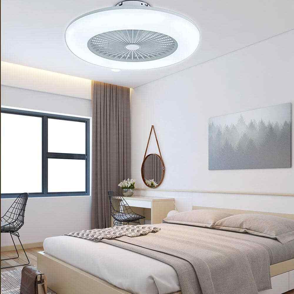 OUKANING 22 in. Integrated LED Indoor White Smart Ceiling Fan with Remote