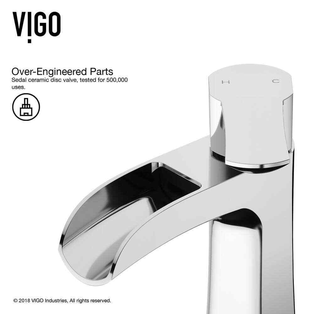 VIGO Paloma Single Handle Single-Hole Bathroom Faucet in Chrome VG01041CH