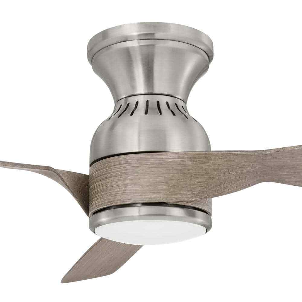 Hampton Bay Halwin 52 in. Indoor/Outdoor Brushed Nickel Low Profile Ceiling Fan