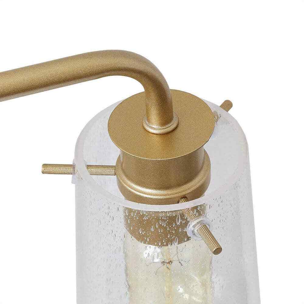 Uolfin Modern Gold Bathroom Vanity Light Farmhouse Wall Sconce w/ Glass Shades