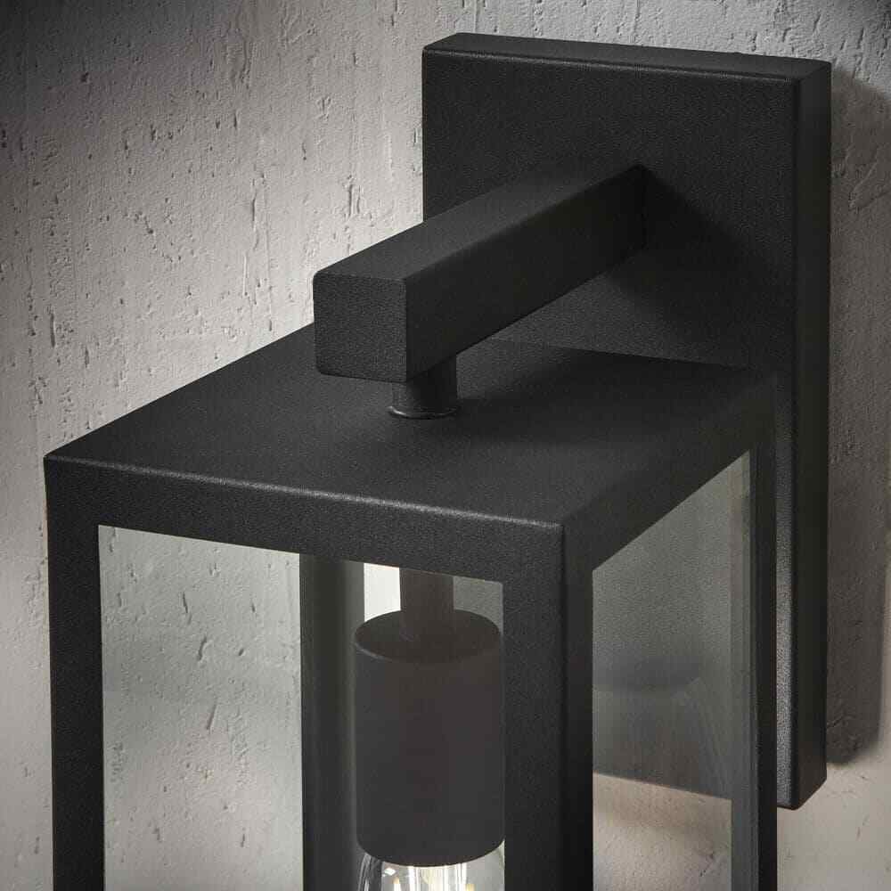 Hampton Bay Hurley 19.25 in. Matte Black Farmhouse Outdoor 1-Light Wall Sconce