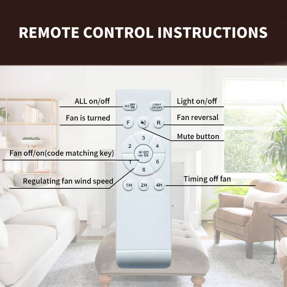 TOZING Indoor Bronze Fabric Farmhouse Flush Ceiling Fan w/ Light Kit and Remote