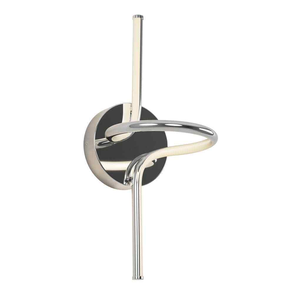 Artika Swirl Mini 8.9 in. 1-Light Chrome Modern Dimmable LED 3 CCT Wall Sconce