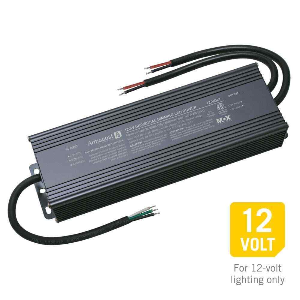 Armacost Black LED Dimming Driver 120-Watt12-Volt DC Power Supply Transformer