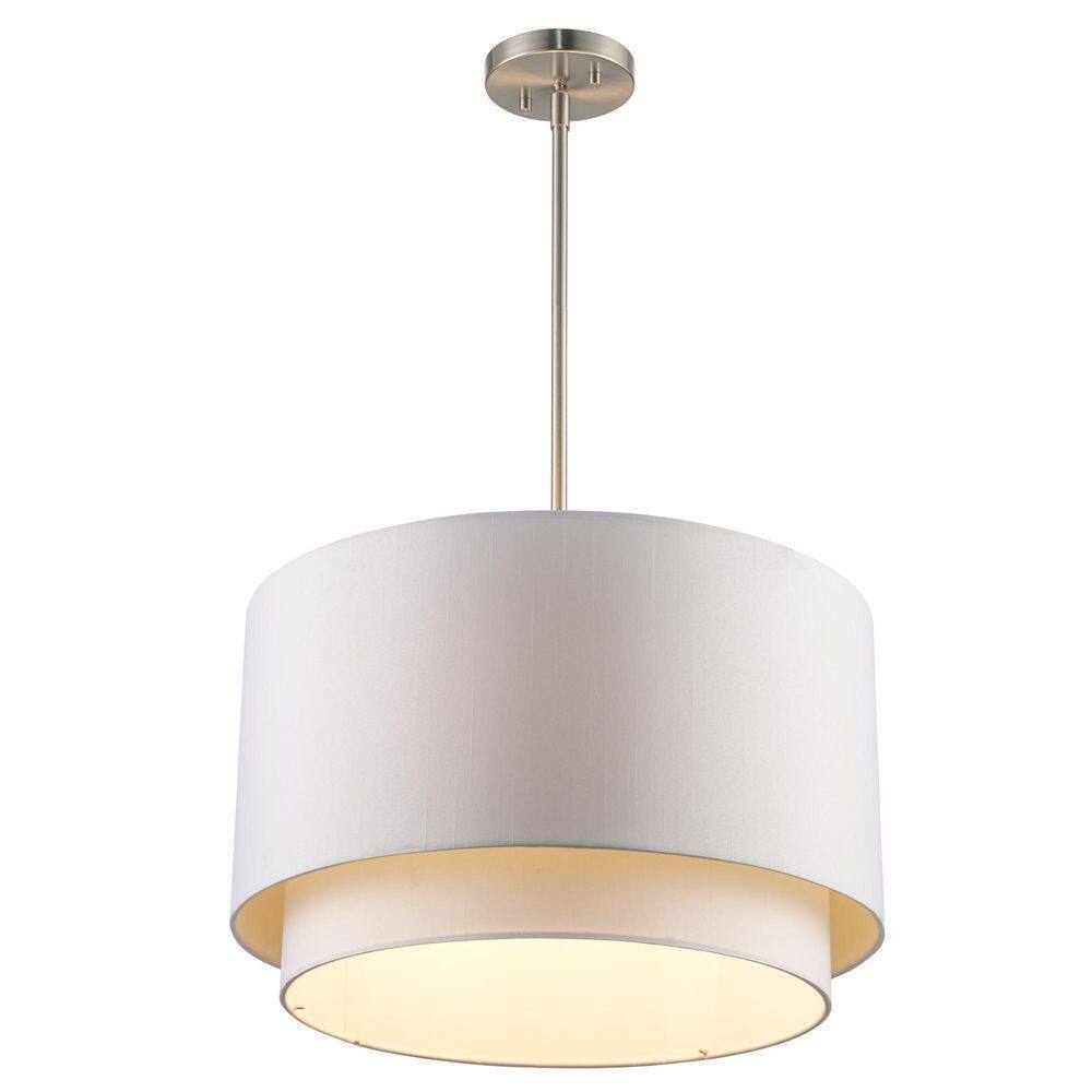 Bel Air Lighting Schiffer 18 in. 3-Light Brushed Nickel Kitchen Pendant Light