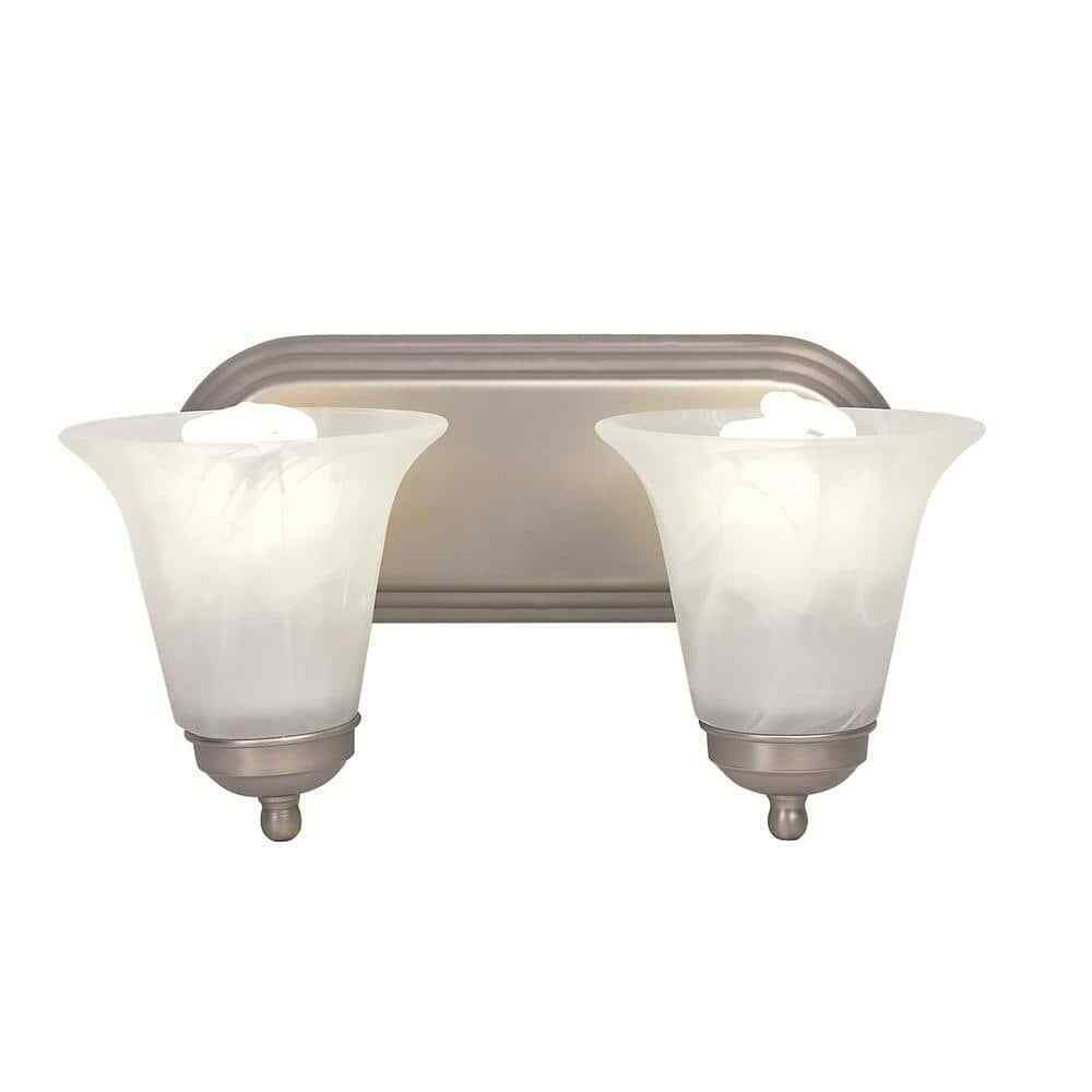 Bel Air Lighting Morgan Brushed Nickel CFL Vanity Light with Glass Shades