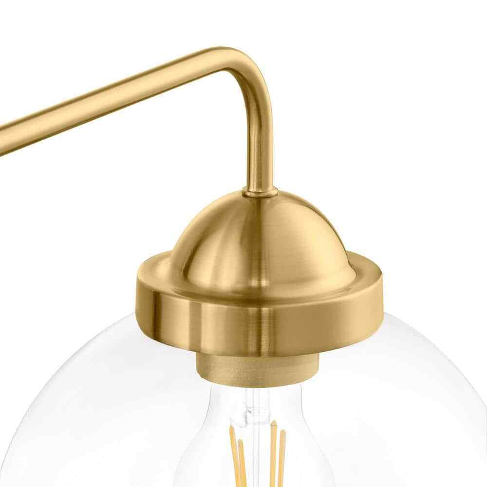 Home Decorators Lowry 30 in. 3-Light Brushed Gold Vanity Light w/ Glass Shades