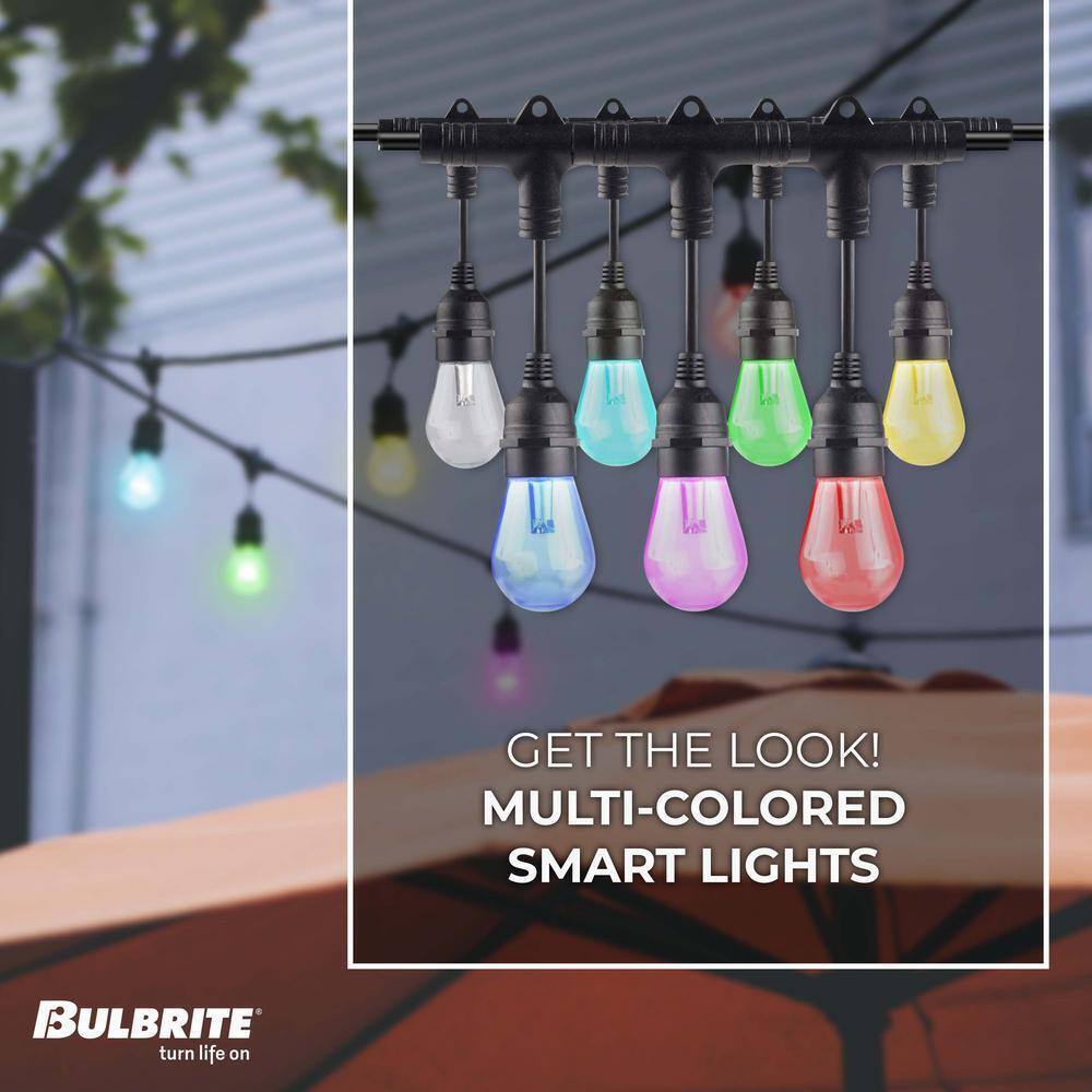 Bulbrite 36 ft. Plug-in S14 Shatter Resistant LED Smart Black String Light