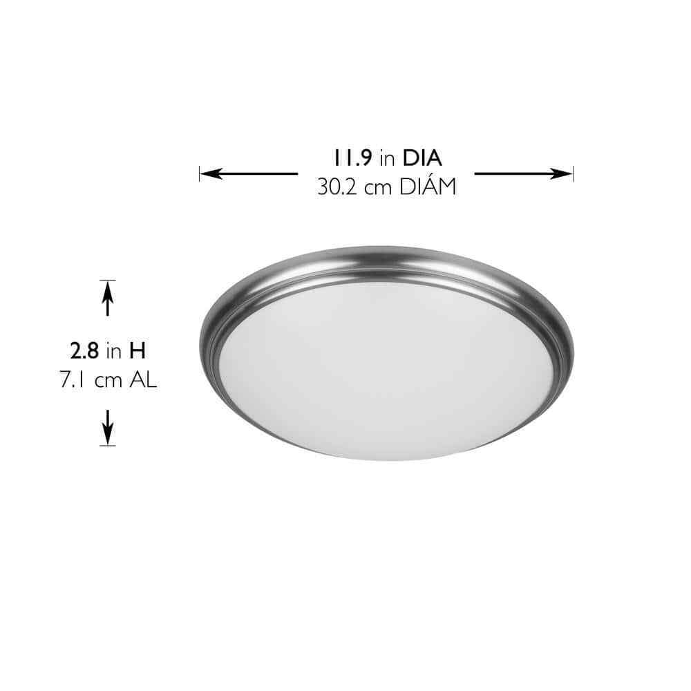 Commercial Electric 12" Light Brushed Nickel and Oil-Rubbed Bronze Flush Mount