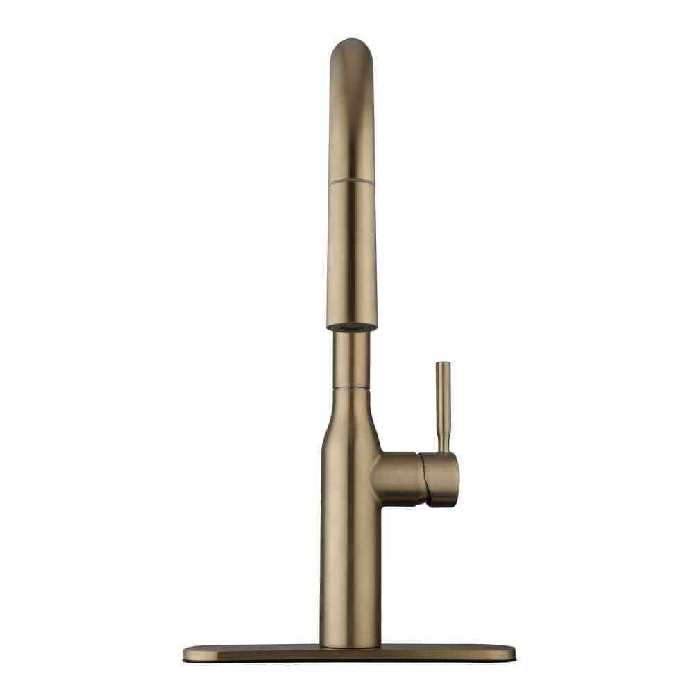 Glacier Bay Upson Single-Handle Pull-Down Sprayer Kitchen Faucet in Matte Gold