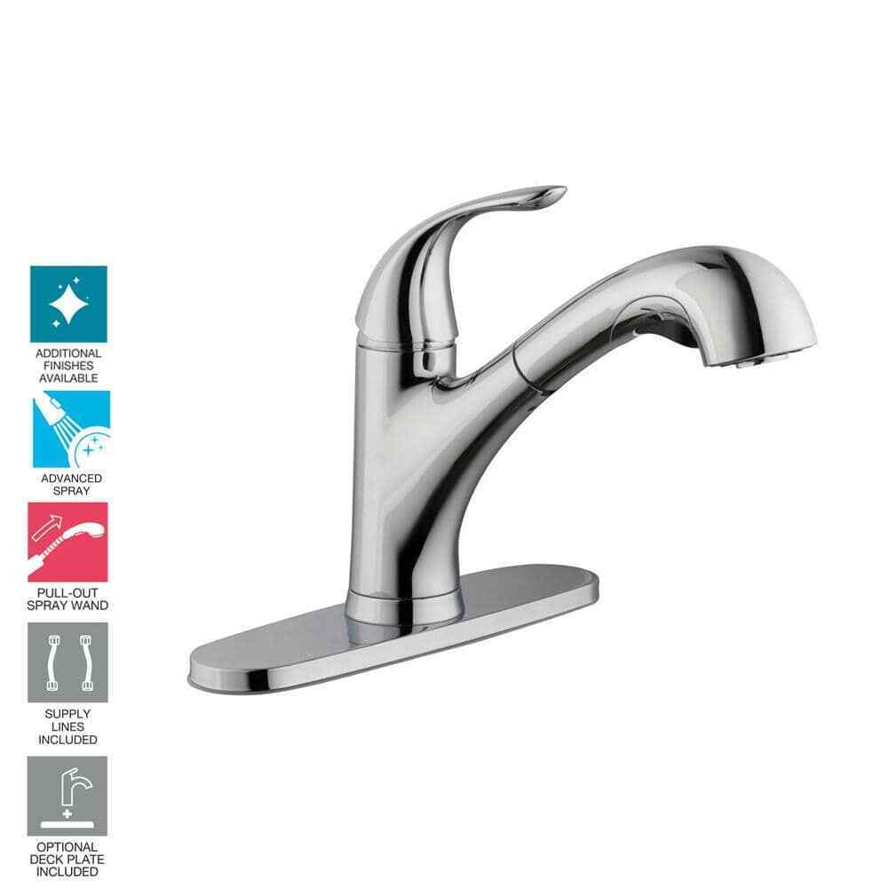 Glacier Bay Market Single-Handle Pull-Out Sprayer Kitchen Faucet Polished Chrome