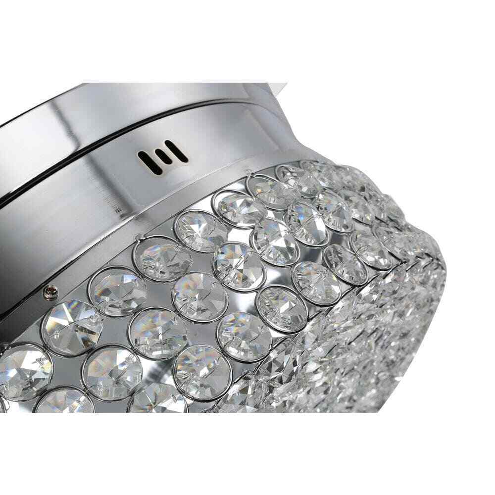 Bella Depot 36 in. LED Indoor Chrome Retractable Crystal Ceiling Fan