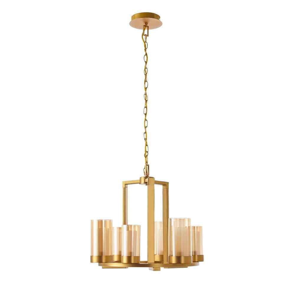 Home Decorators Collection Samantha 60-Watt 6-Light LED Brass Chandelier