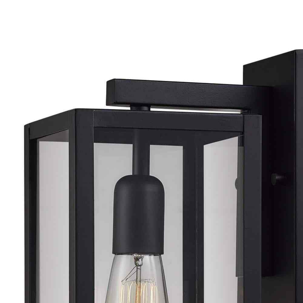 Globe Electric Hurley 1-Light Black Outdoor Wall Lantern Sconce 44314