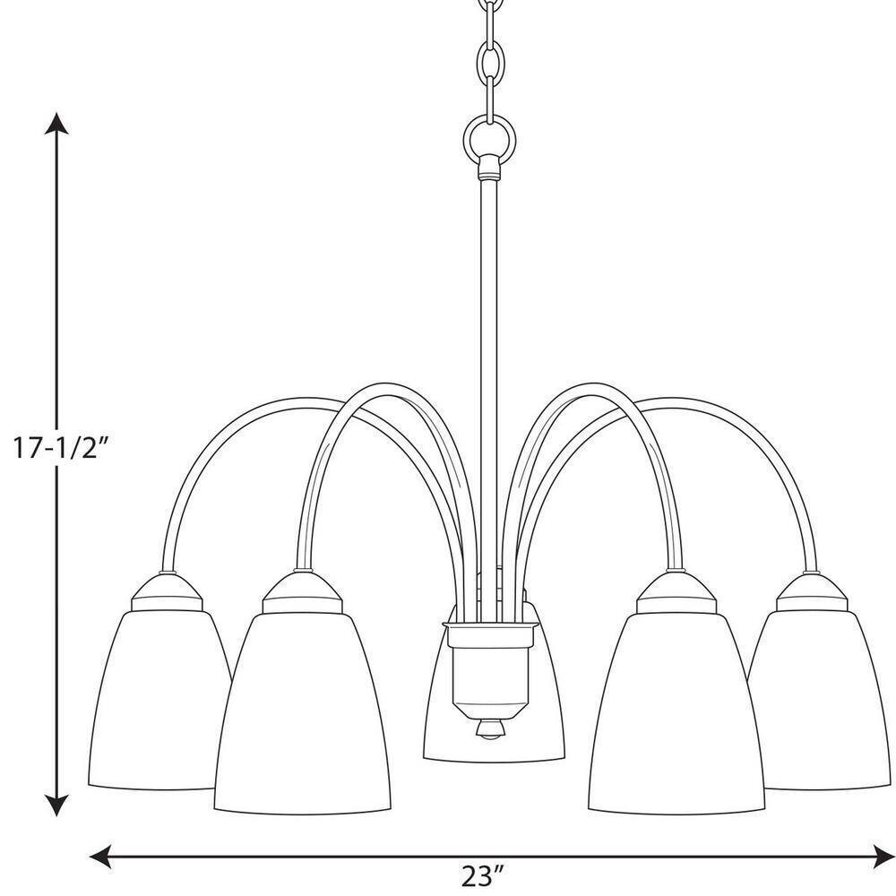 Progress Lighting Gather 5-Light Antique Bronze Etched Glass Chandelier Light