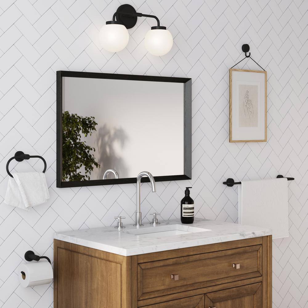 Nathan James Izzy Vanity Light Fixture Black Bathroom, 4-Piece Accessory Set