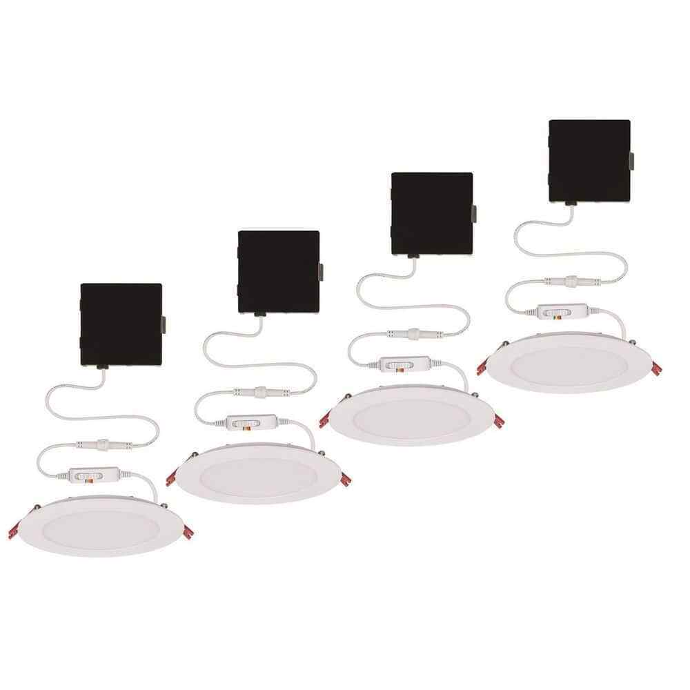 Commercial Electric Ultra Slim 6 in. Color Selectable Recessed LED Kit 4-Pack