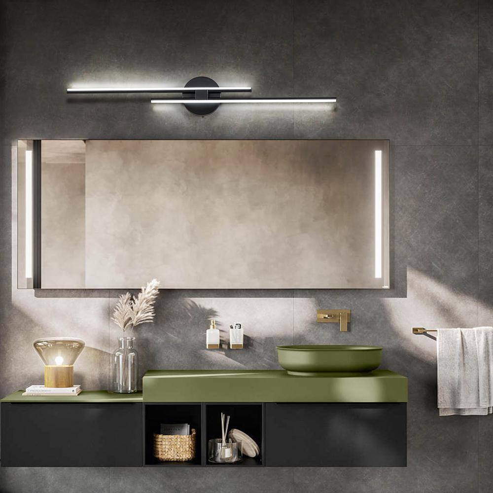 EDISLIVE Bourget Modern Black LED Bath Vanity Light Bar Wall Sconce