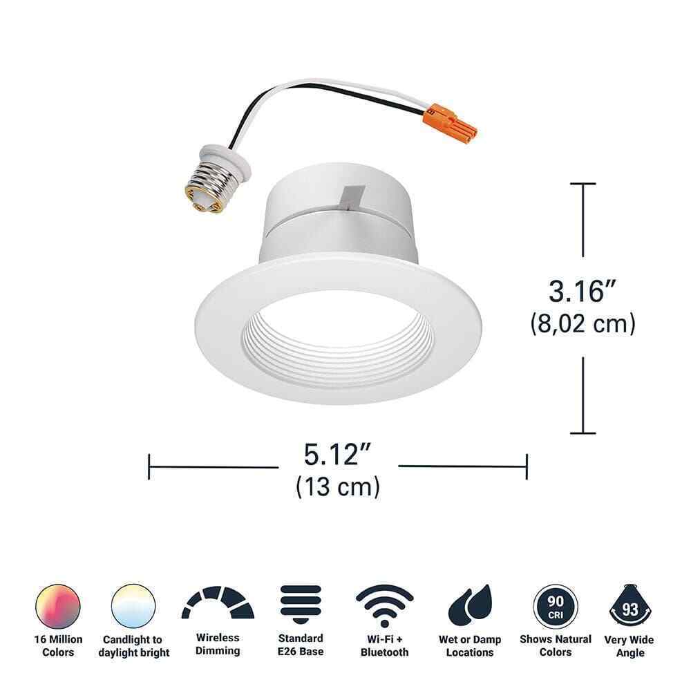 HALO Color and Tunable White 65W Equivalent 4 inch LED Dimmable Downlight Kit