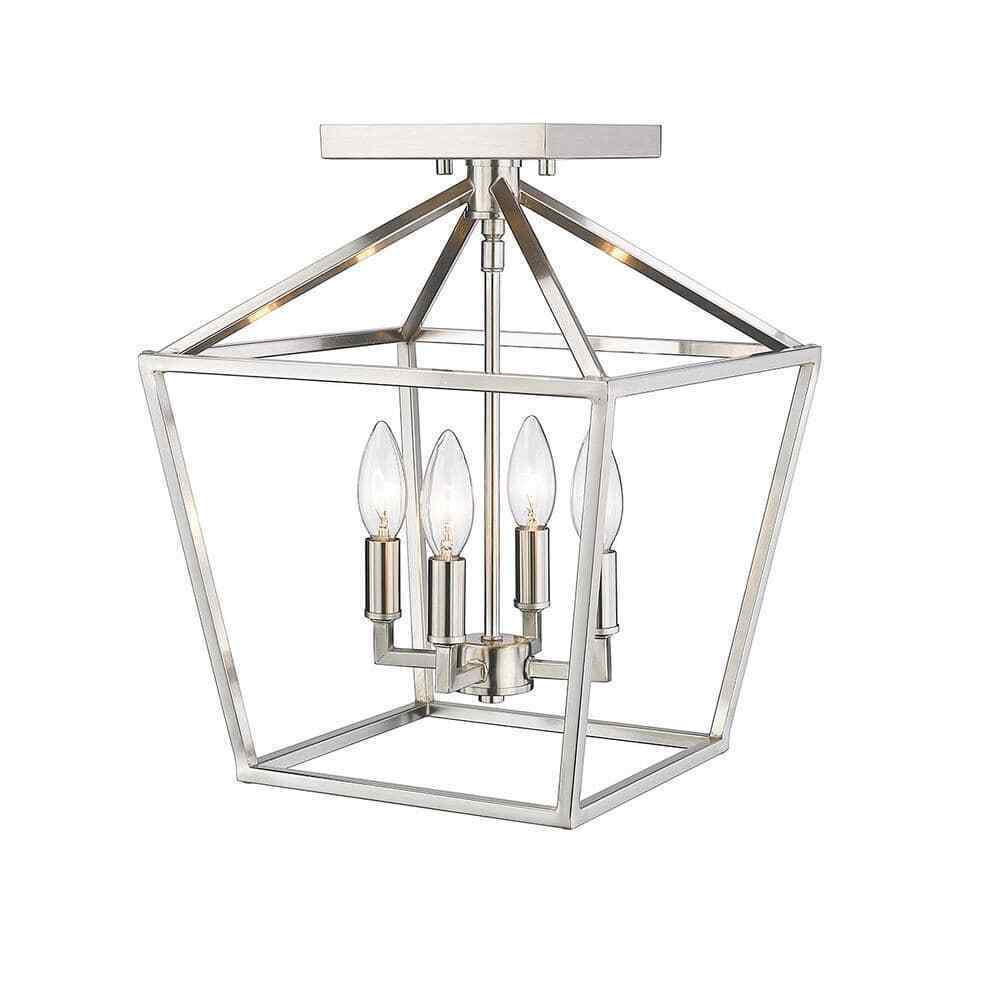 Millennium Lighting 4-Light 12 in. Satin Nickel Semi-Flush Mount-Light Fixture