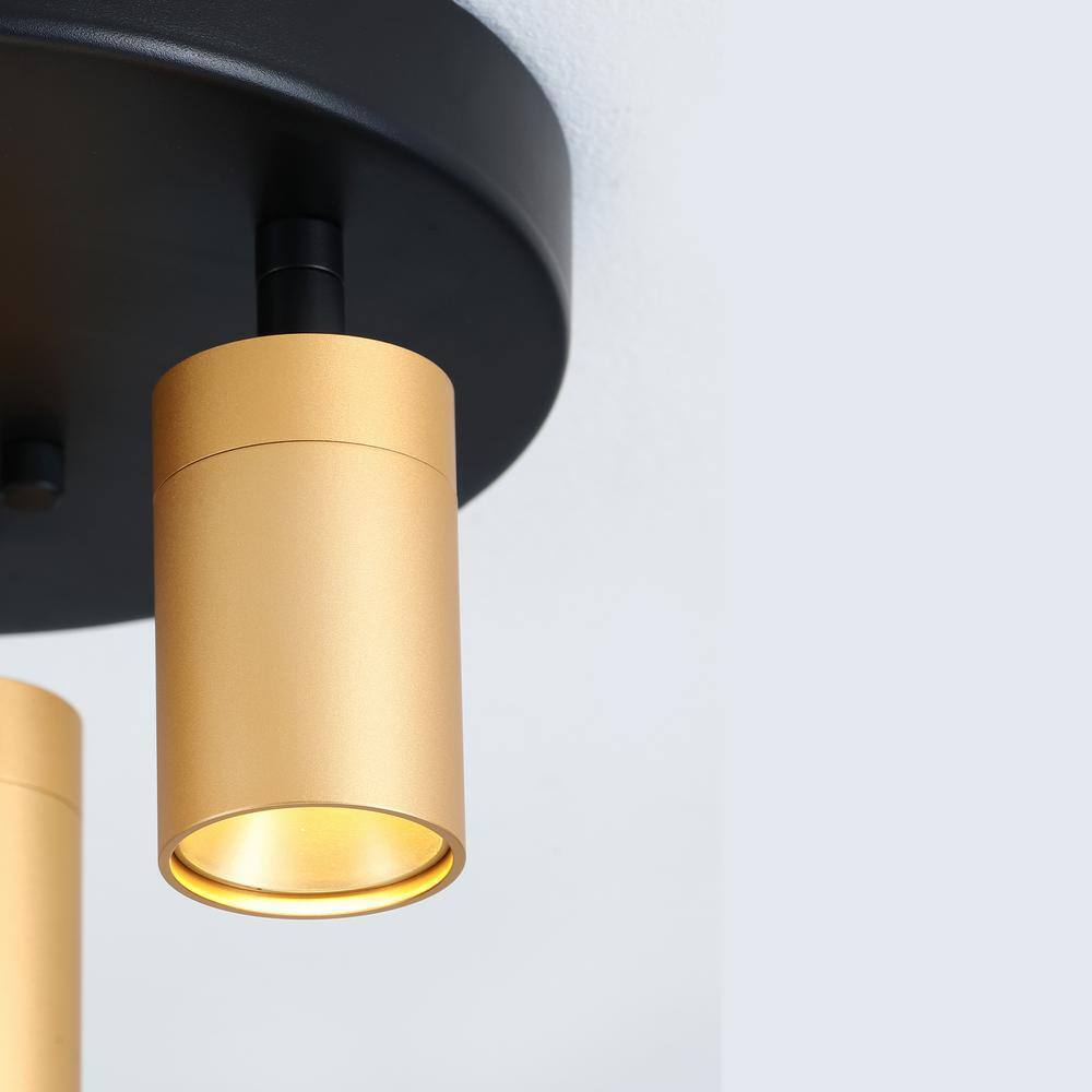 Vidalite Shura 9.8 in. 21-Watt 3-Bulb Gold Modern Integrated LED Flush Mount